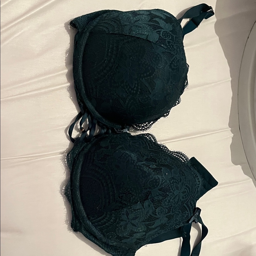 Cacique Black Floral Lace Bra